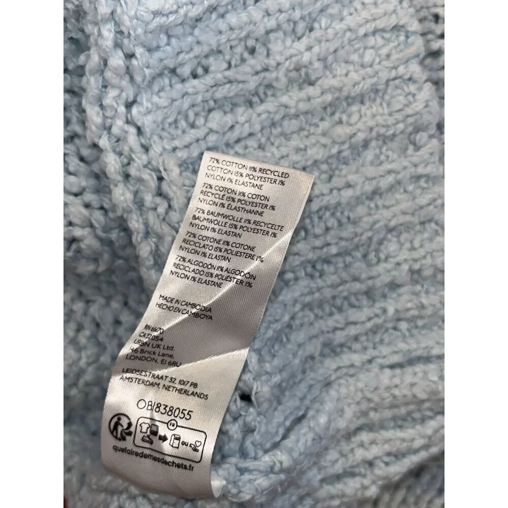 Anthropologie Blue Baggy Versatile Mock Neck Pullover Sweater Women's Size XXS